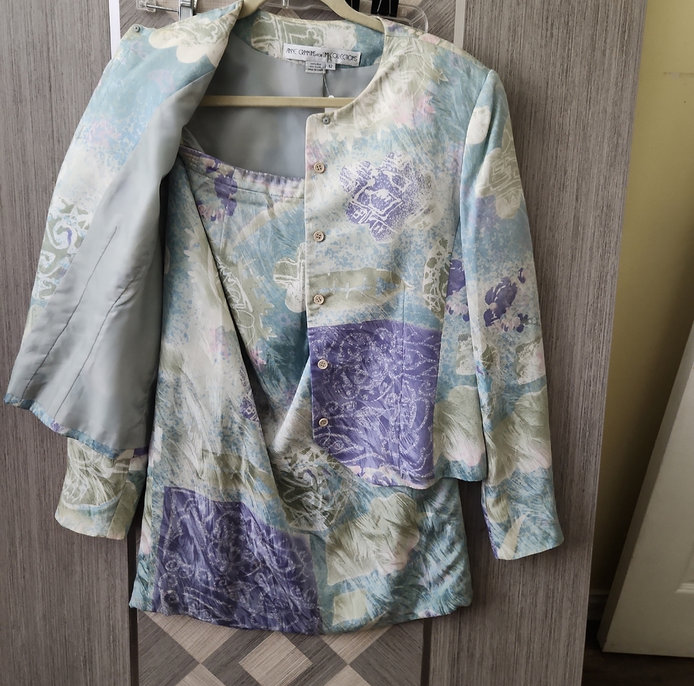 Pastel Floral Two-Piece Dress Set Anne Crimmins For Umi Collectios